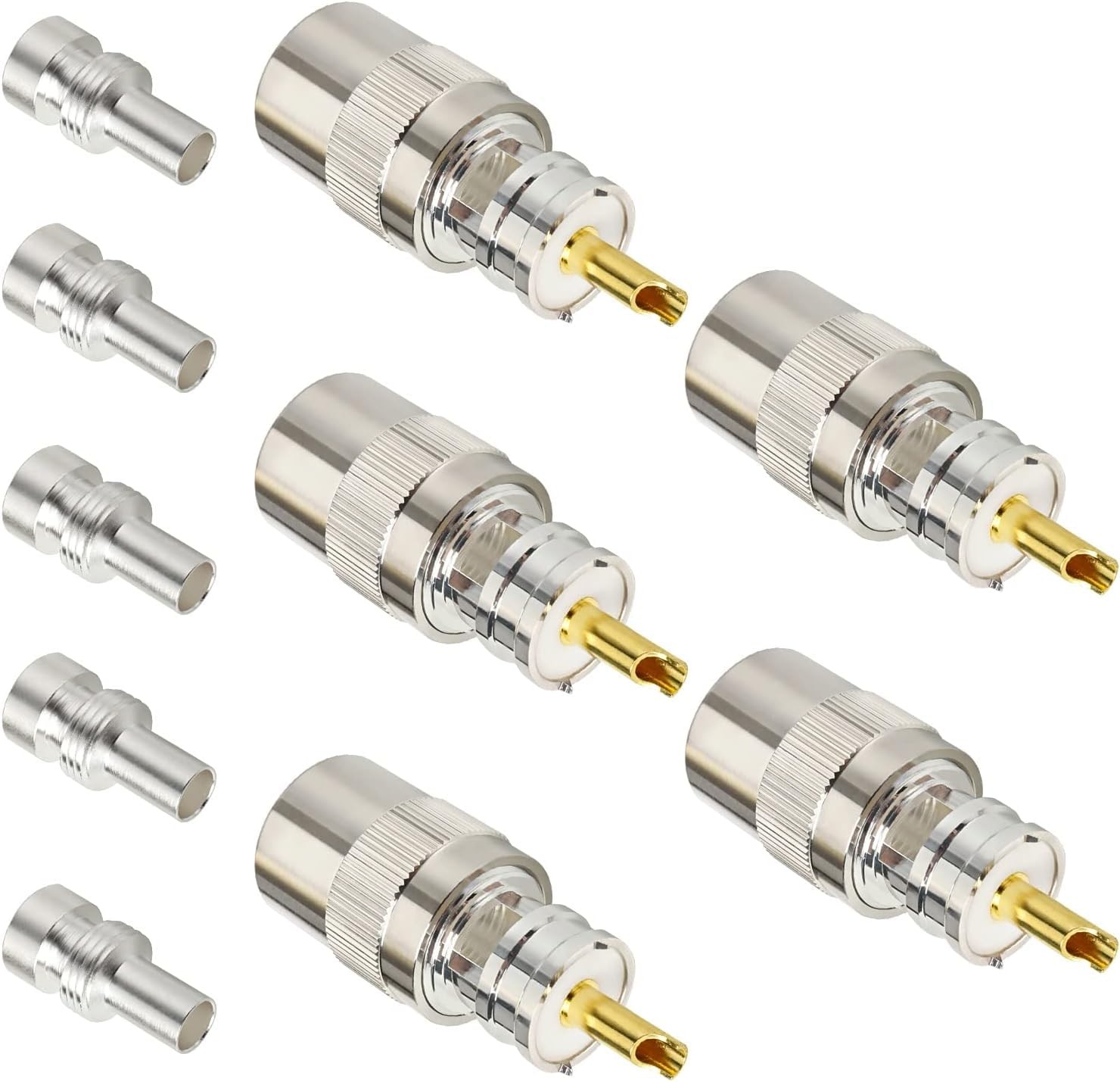 XRDS -RF PL-259 UHF Male Solder Connector Kit with UG-176 Reducers, Nickel 5