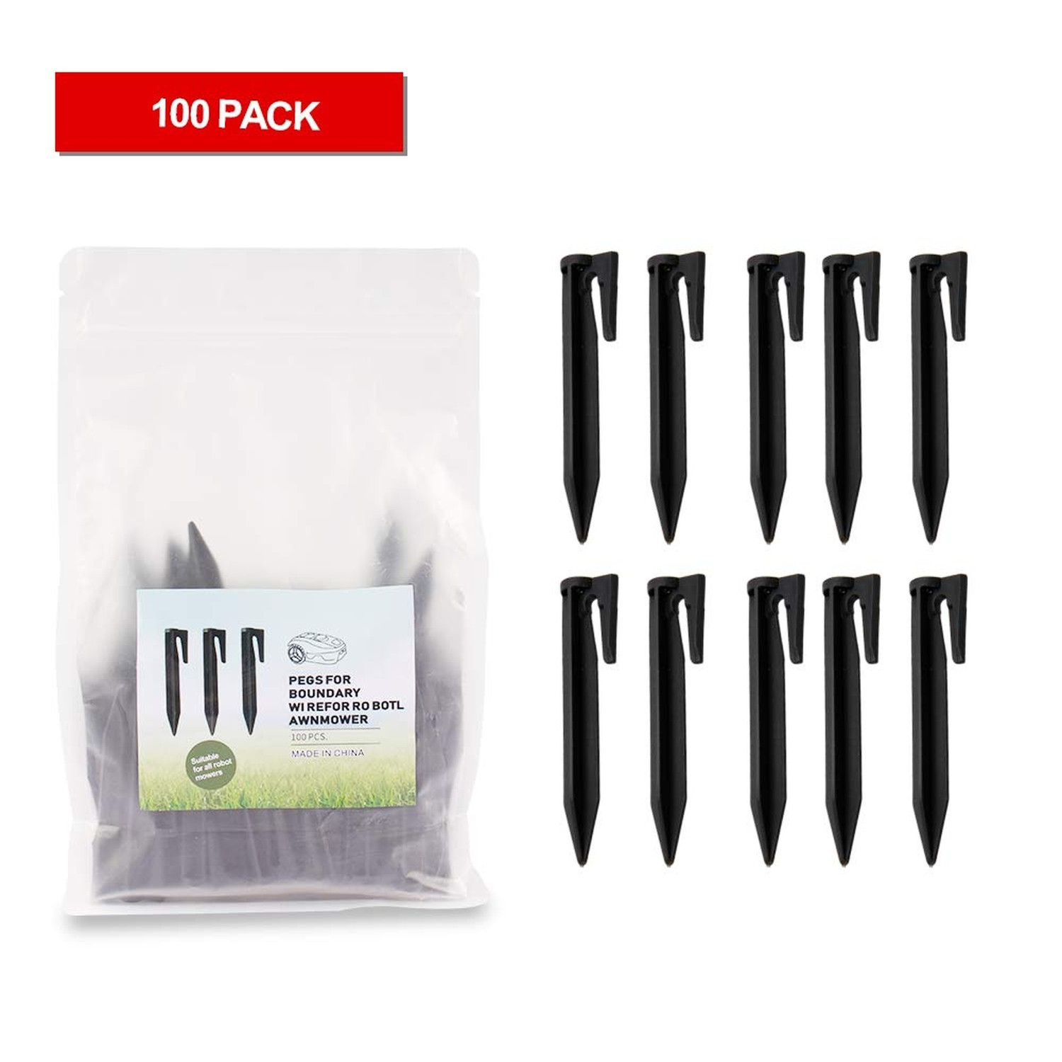 (100 Pcs) 3.3’’ Lawn Stake Kit Insert into Soil to Fix The Marginal