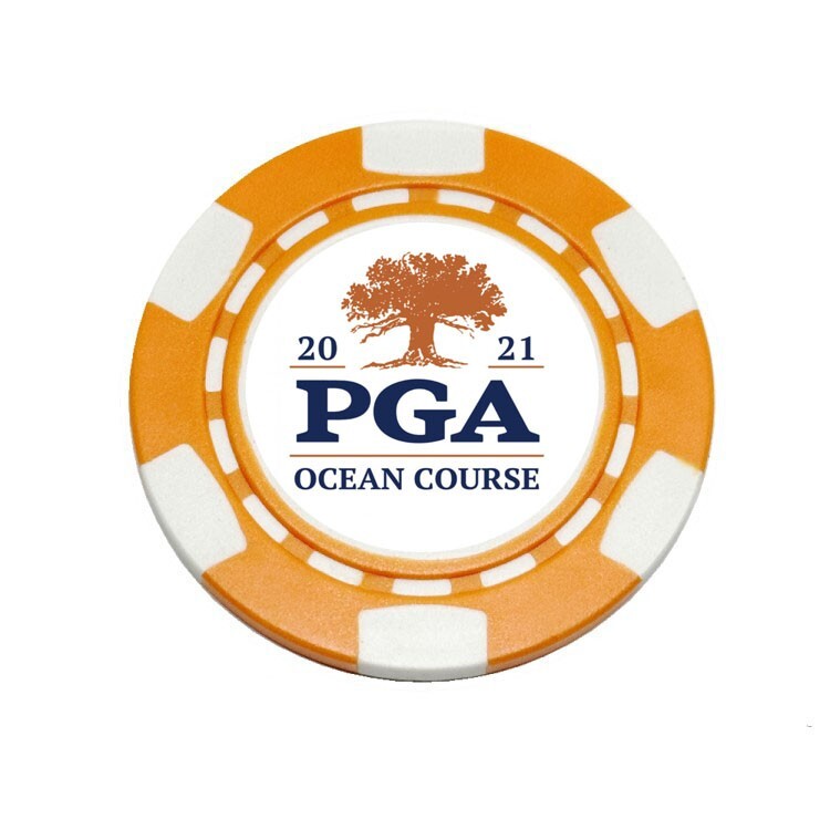 2021 PGA Championship Kiawah Ocean Course Clay Poker Chip Golf Ball Marker