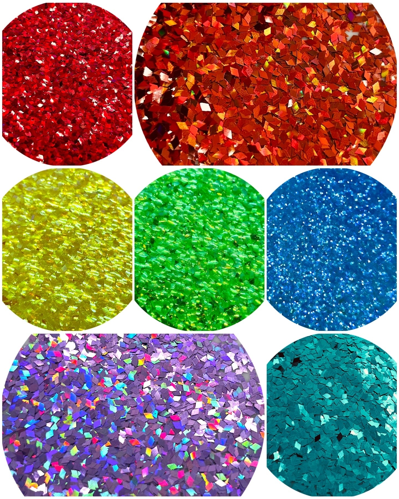 Premium Polyester Glitter Set - Rainbow Diamonds Set