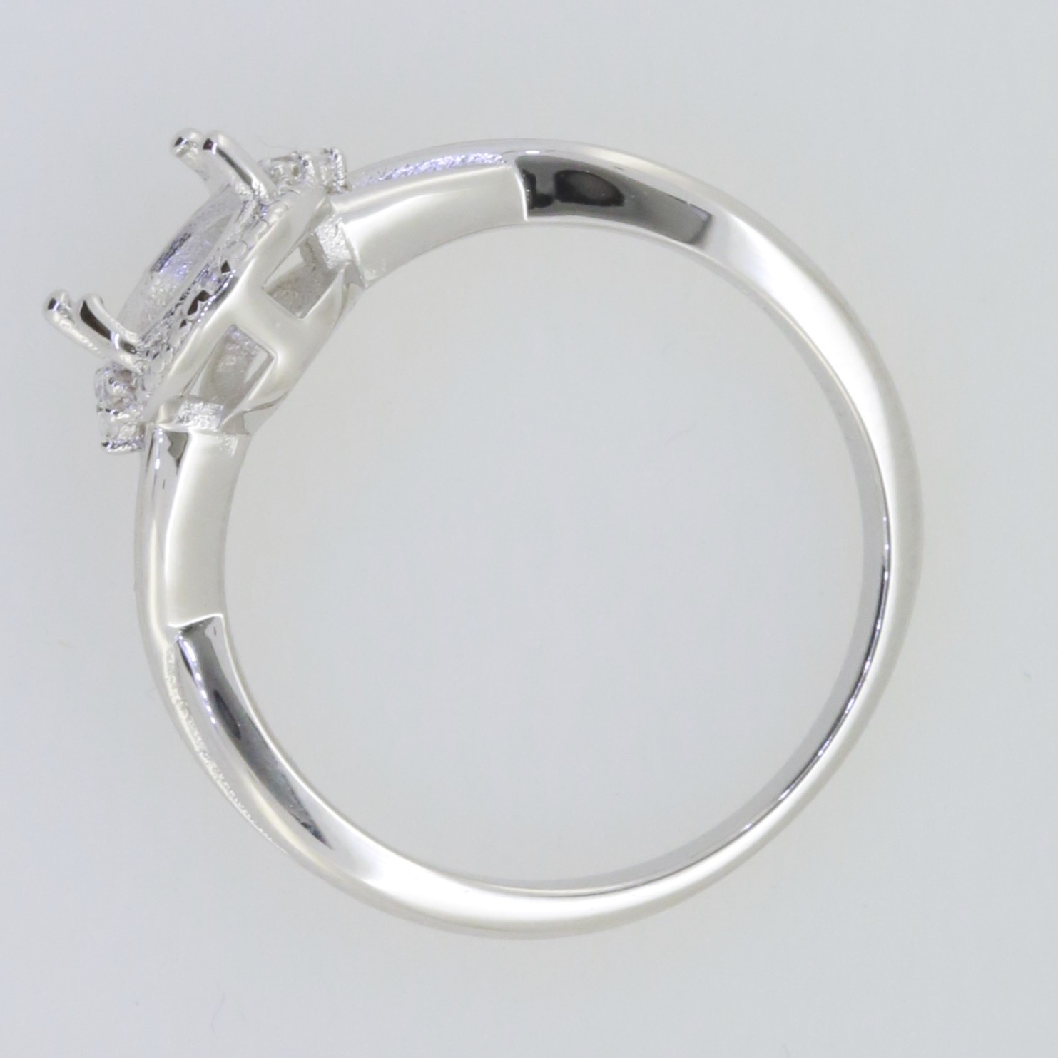 Sterling Silver Semi Mount Ring Setting Cushion CU 18X13mm