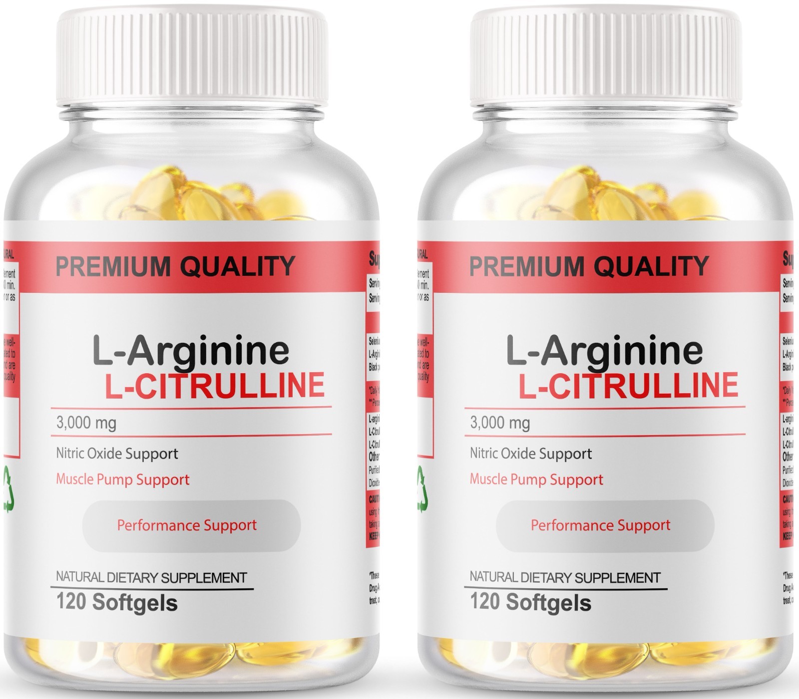 L-Arginine L-Citrulline Complex 3000mg, 240 Softgels - Non-GMO 120 Servings