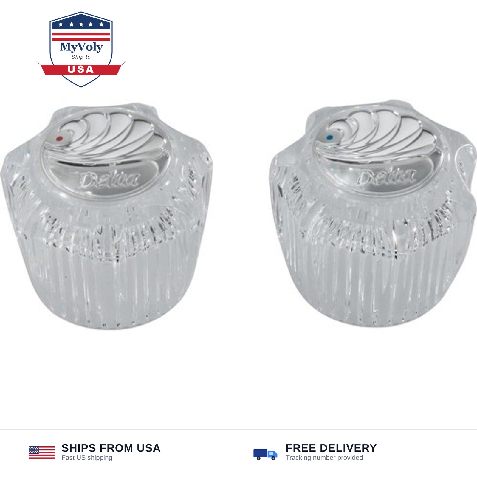 Delta Faucet RP23498 Two Clear Knob Handle Kit 3.9" x 2.5"
