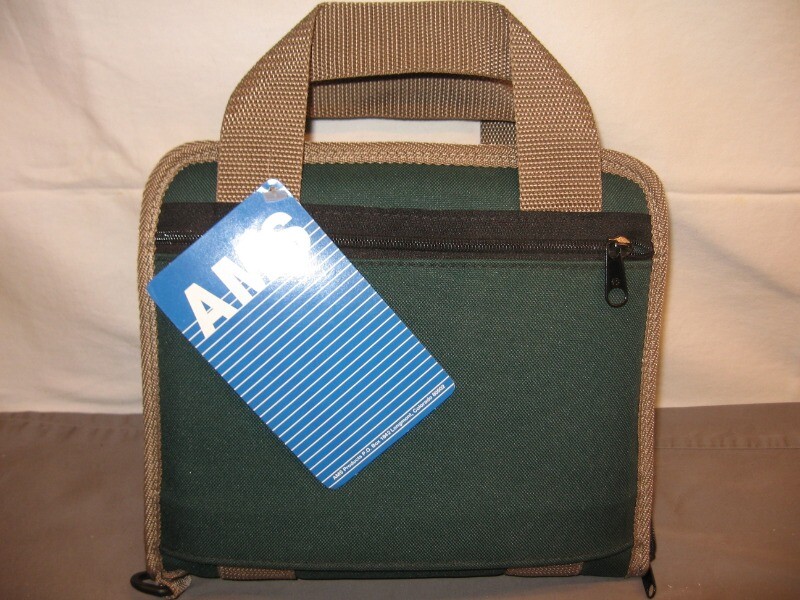 AMS Small Rectangular Pistol Case w/Handle Forest Green NWT