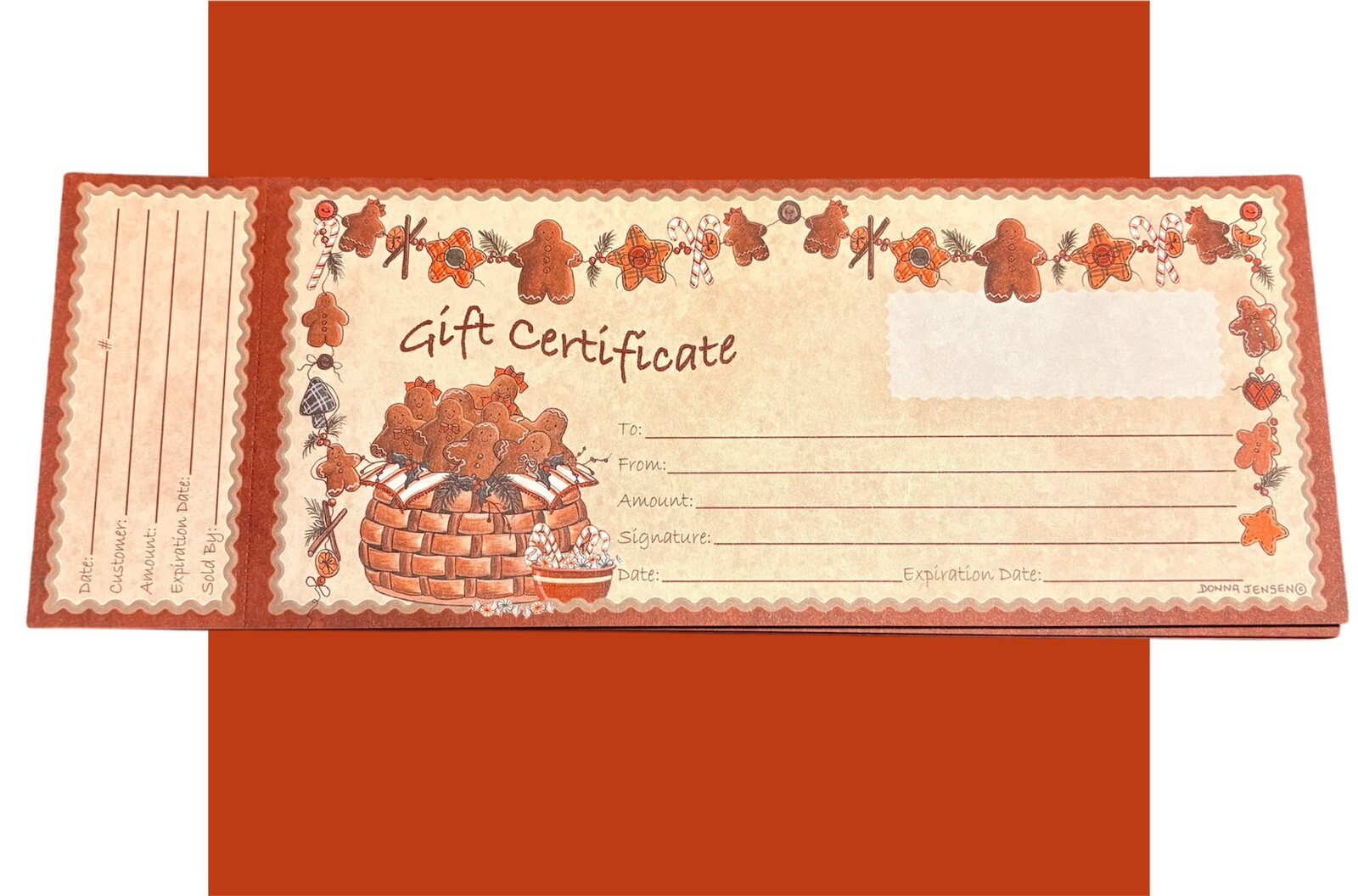 Gingerbread Blank Gift Certificates , 100