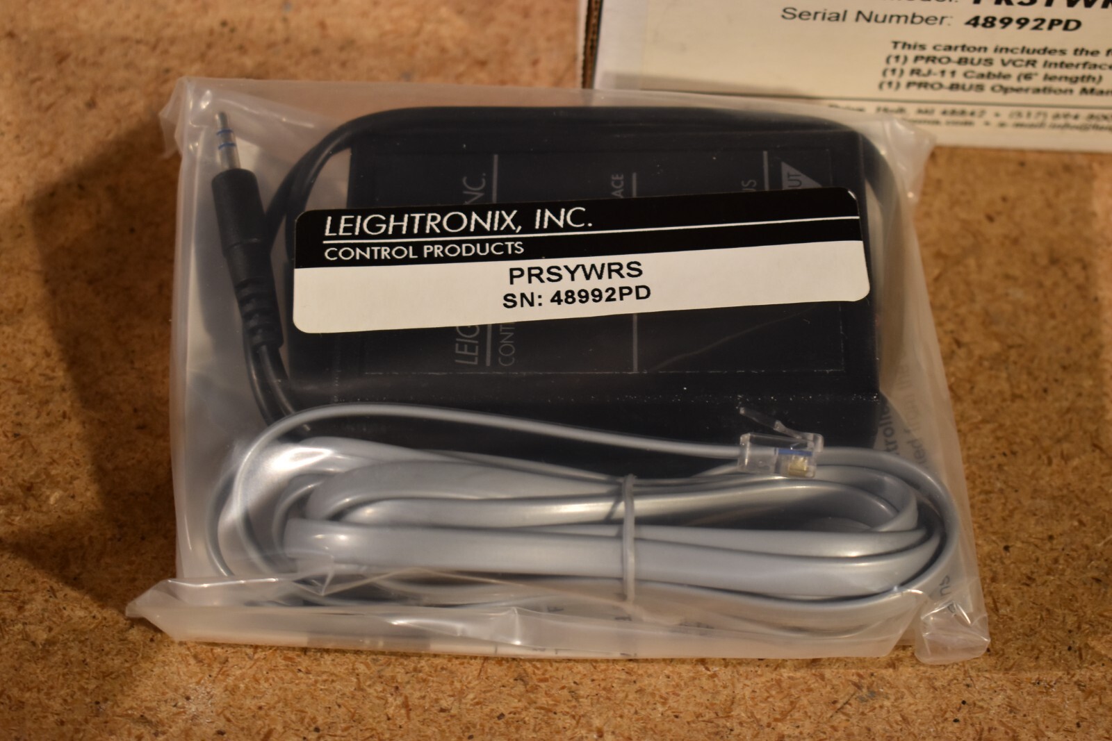 NEW Leightronix PRSYWRS PRO-BUS Sony VCR Infrared Interface Control Machine