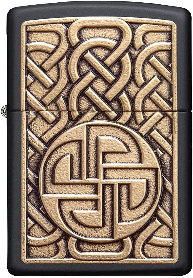 Zippo 49538 Norse Emblem Design Black Matte