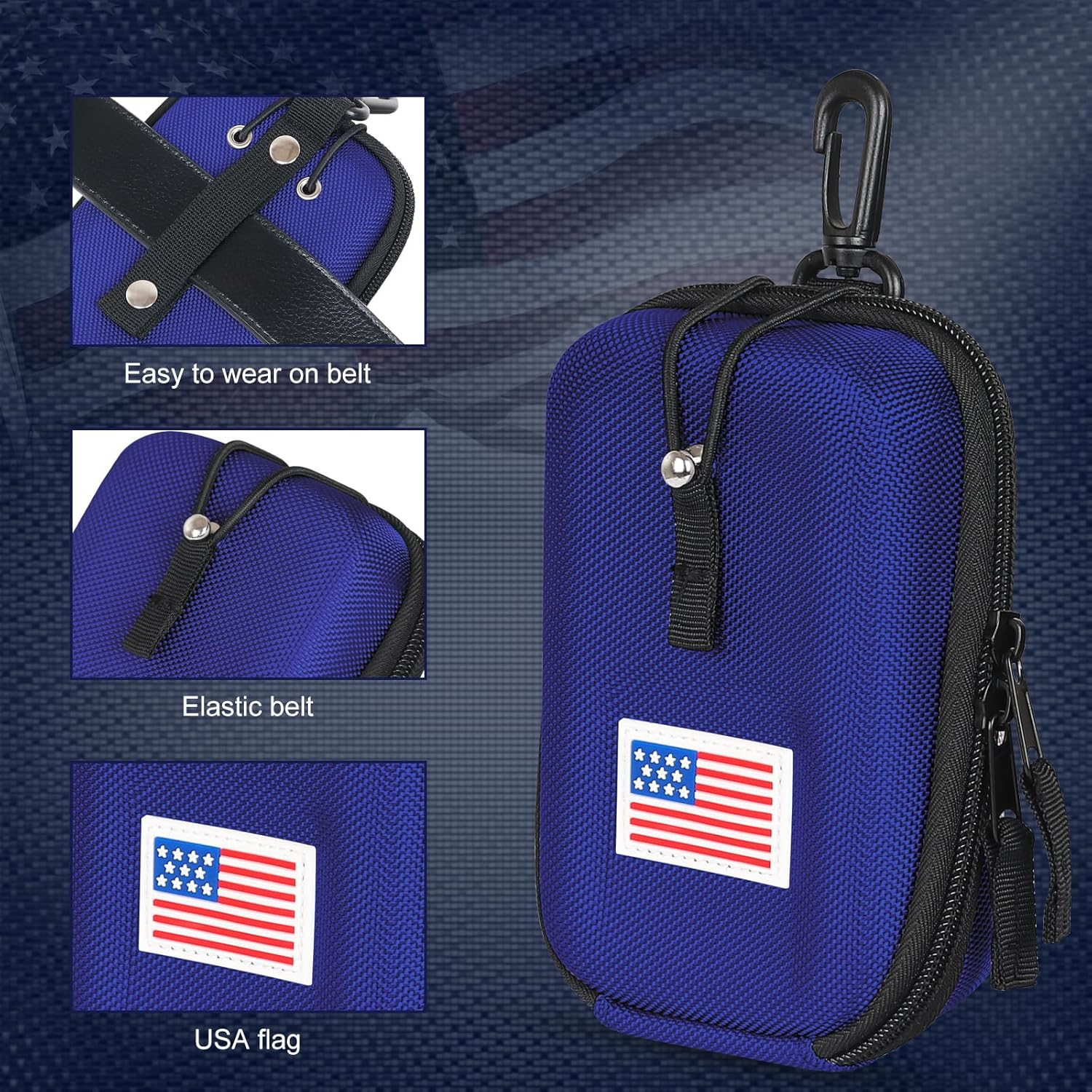 Rangefinder Case USA Flag Hard Shell for Tectectec Callaway, Universal Range Fin