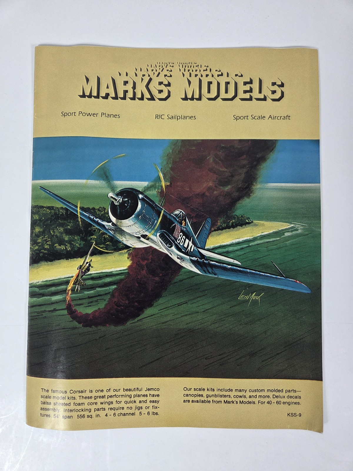 Vintage Marks Models Airplane Catalog 16 Pages No. KSS-9