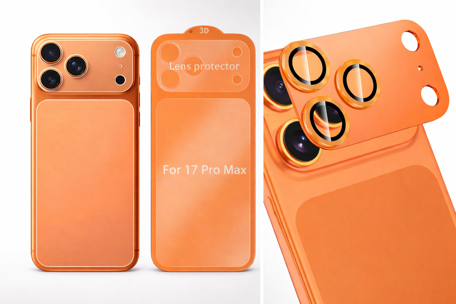 iPhone 17 Pro / 17 Pro Max Back Protector (2 Pack) + 1 Camera Lens Protector