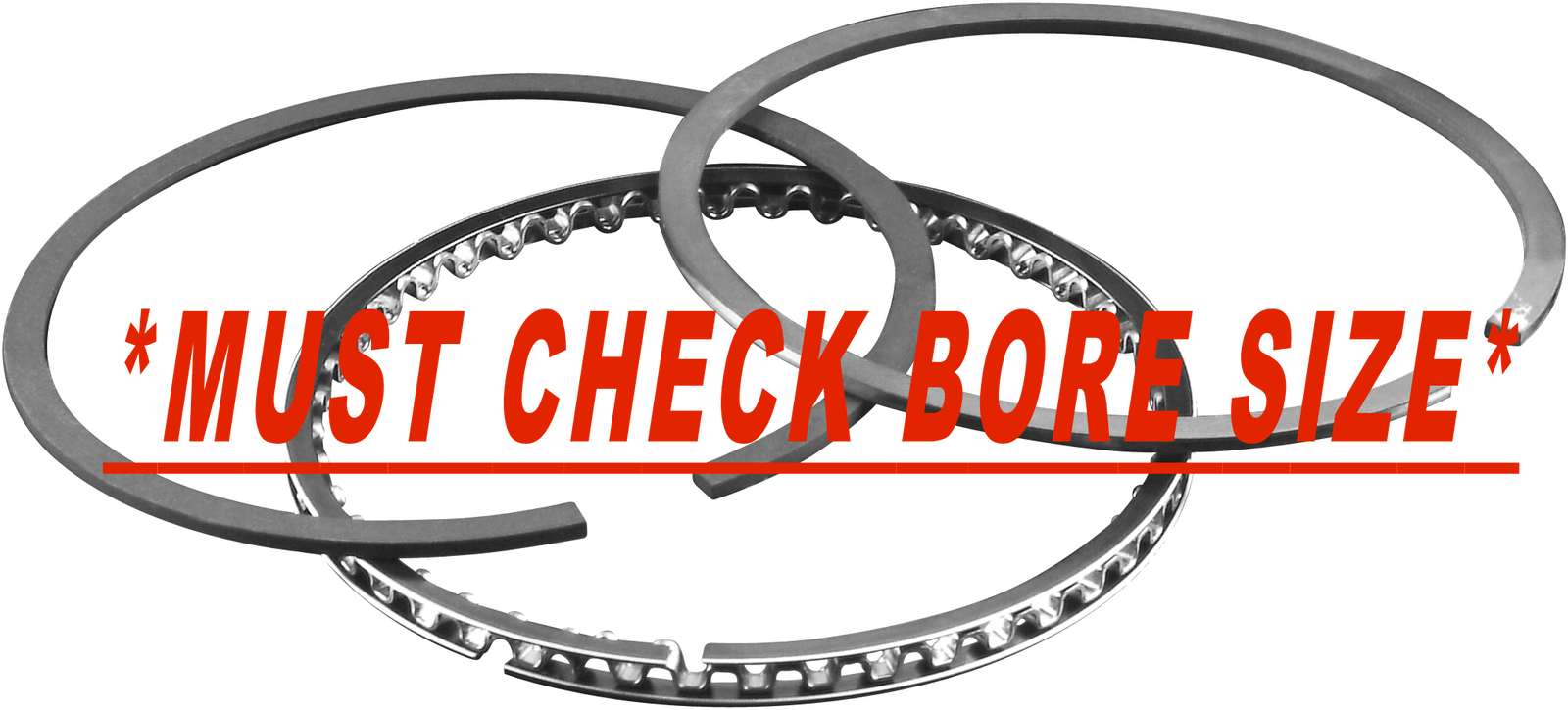 Hastings Chrome Piston Ring Set 2C4899 for STD Bore Engines - Not OVERSIZED