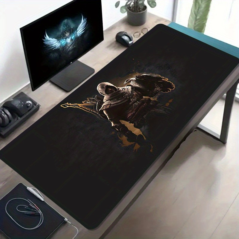 A Large Gaming Mouse Pad Featuring a Design of an Ancient Egyptian Warrior And