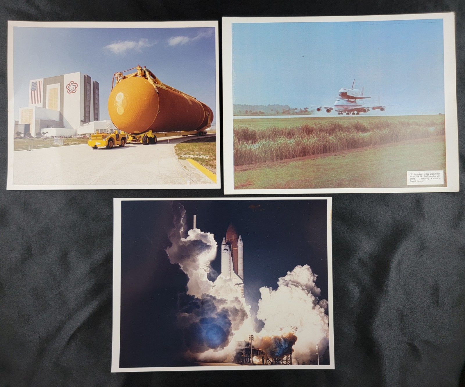 Vintage NASA Promo Photo Lot of 3 VAB Enterprise Discovery Shuttle 747