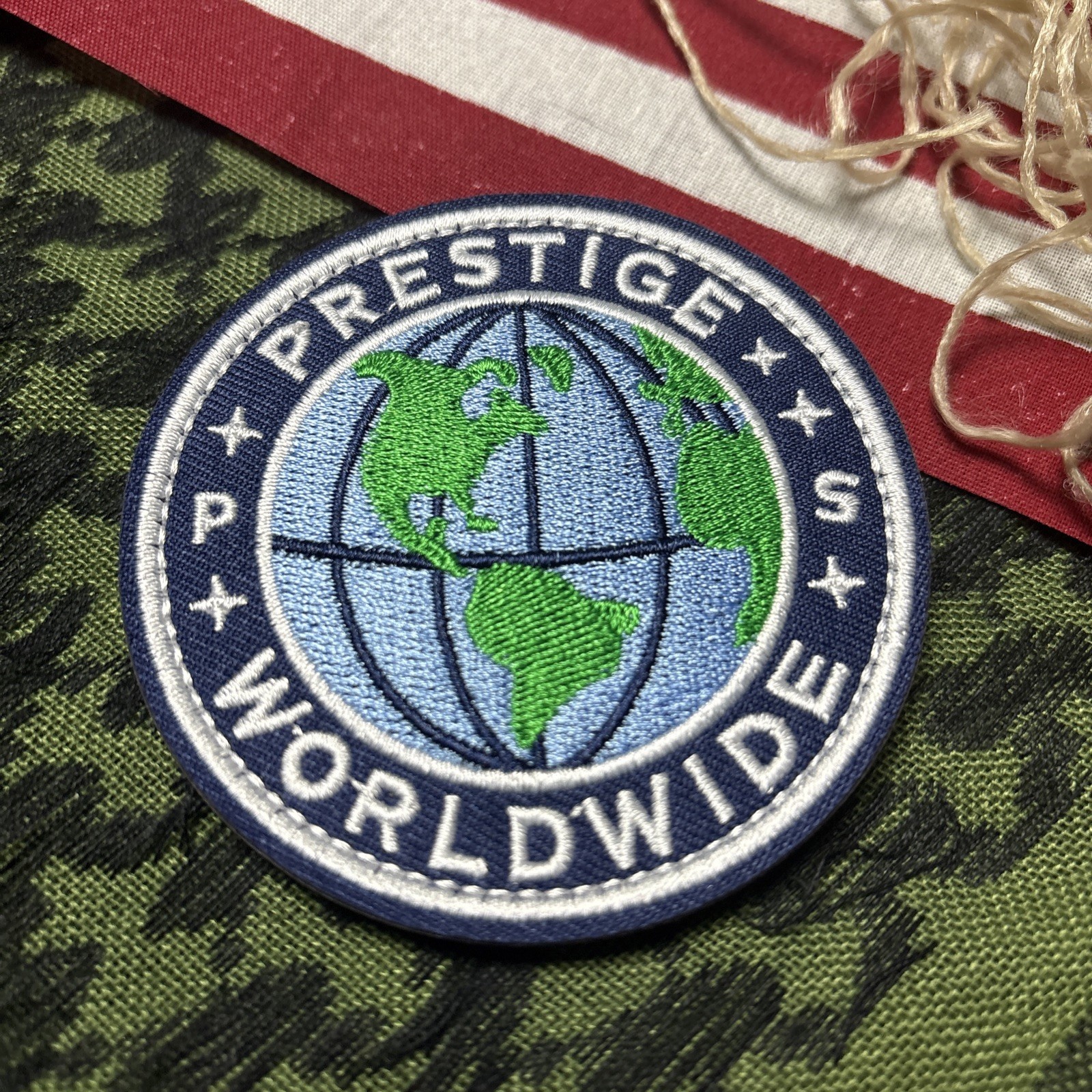 Prestige Worldwide Globe Morale Tactical Hook and Loop Patch 3" round