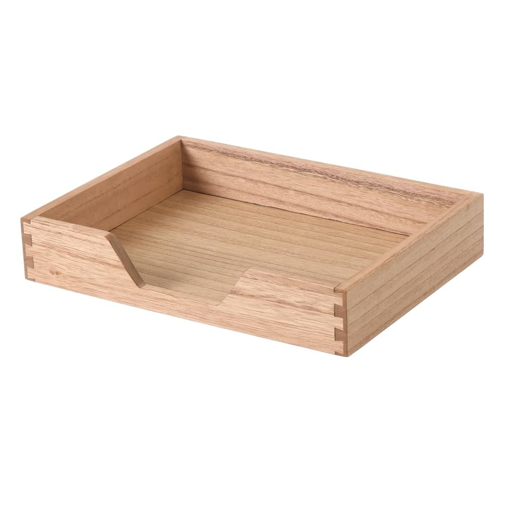 Wood Letter-Size Tray, Desktop Organizer, Front-Load Document, Mail, File Holder