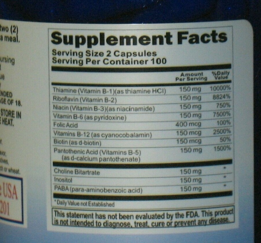 Vitamin B - 150 Complex Supreme Triple Strength 200 Capsules