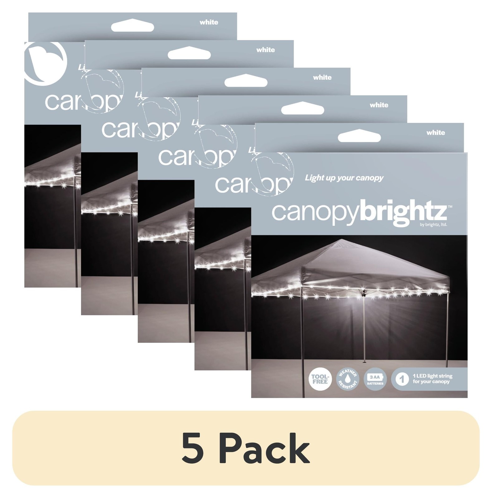 CanopyBrightz LED Tent Lights – 40ft String 10x10 Tents White