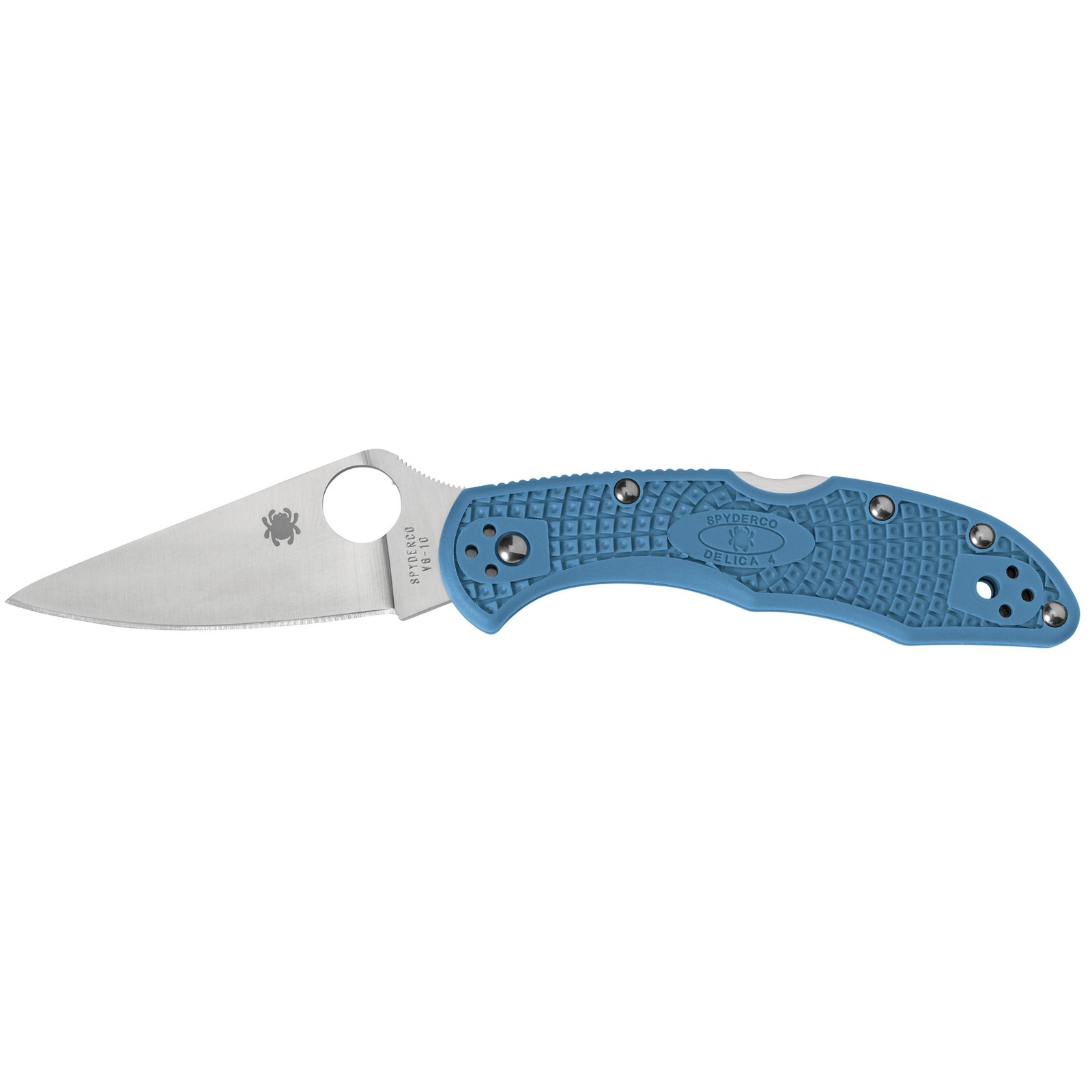 SPYDERCO Delica 4 Blue Folding Pocket Knife Plain Edge