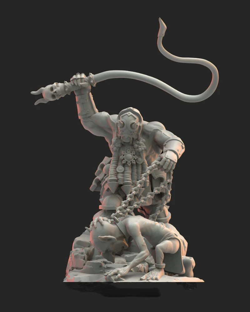 Magmhrin Slaver - 28-32mm Infernal Dwarves - Resin Tabletop Miniature
