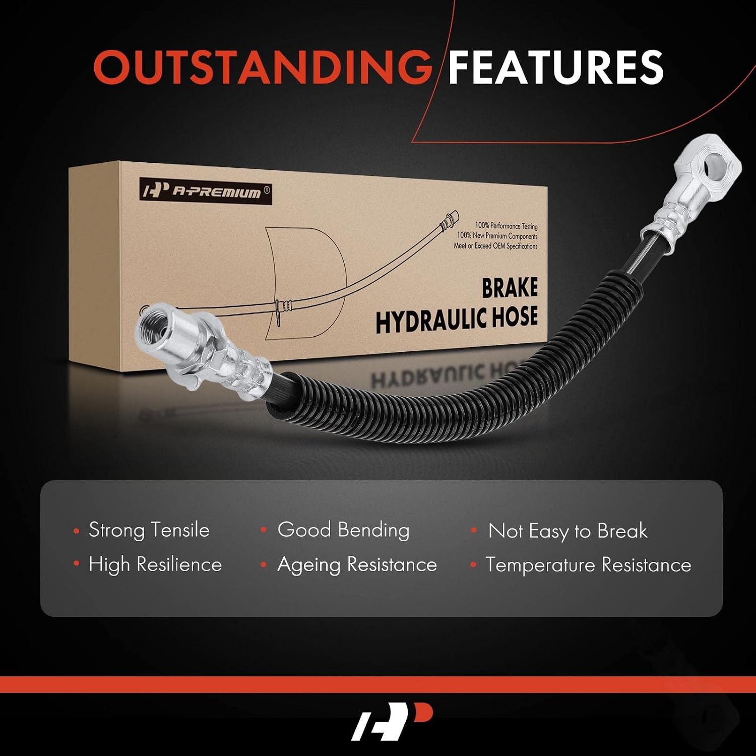 A-Premium Front Driver or Passenger Brake Hydraulic Hose Compatible with Select