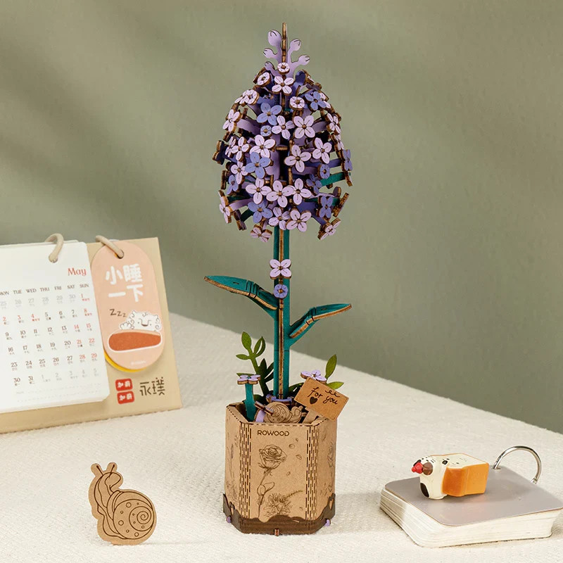 Rolife Lilac Wooden Flower Puzzle