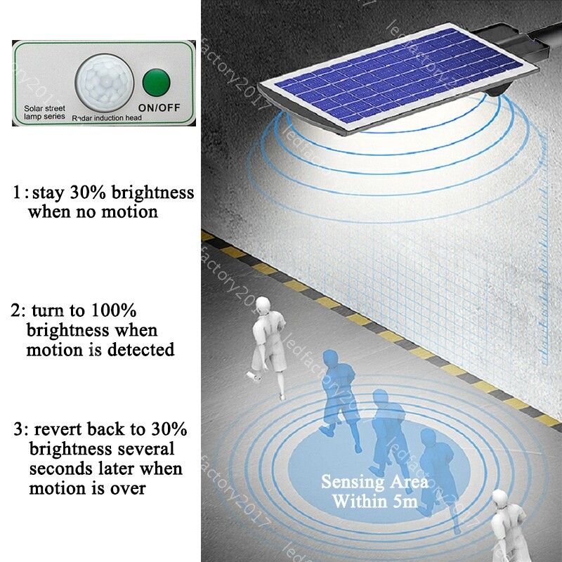 Solar Sensor Street Lamp 600W Outside Path Security Energy Saving Timer IP65