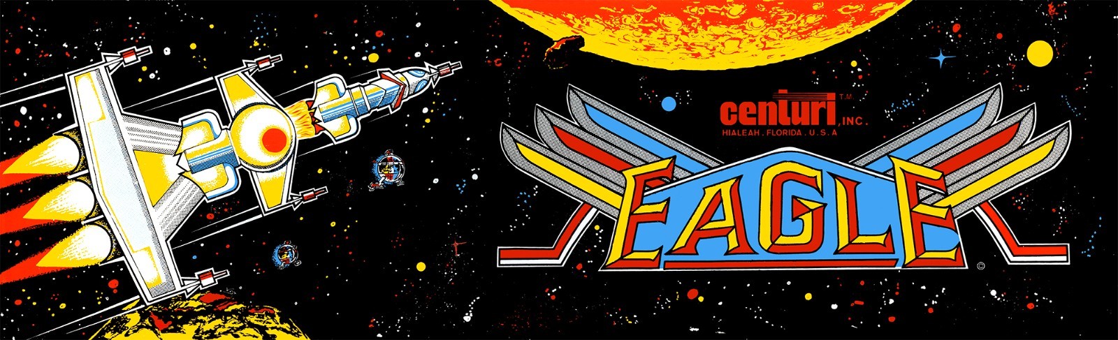 Eagle Arcade Cabinet Marquee Header/Backlit Sign