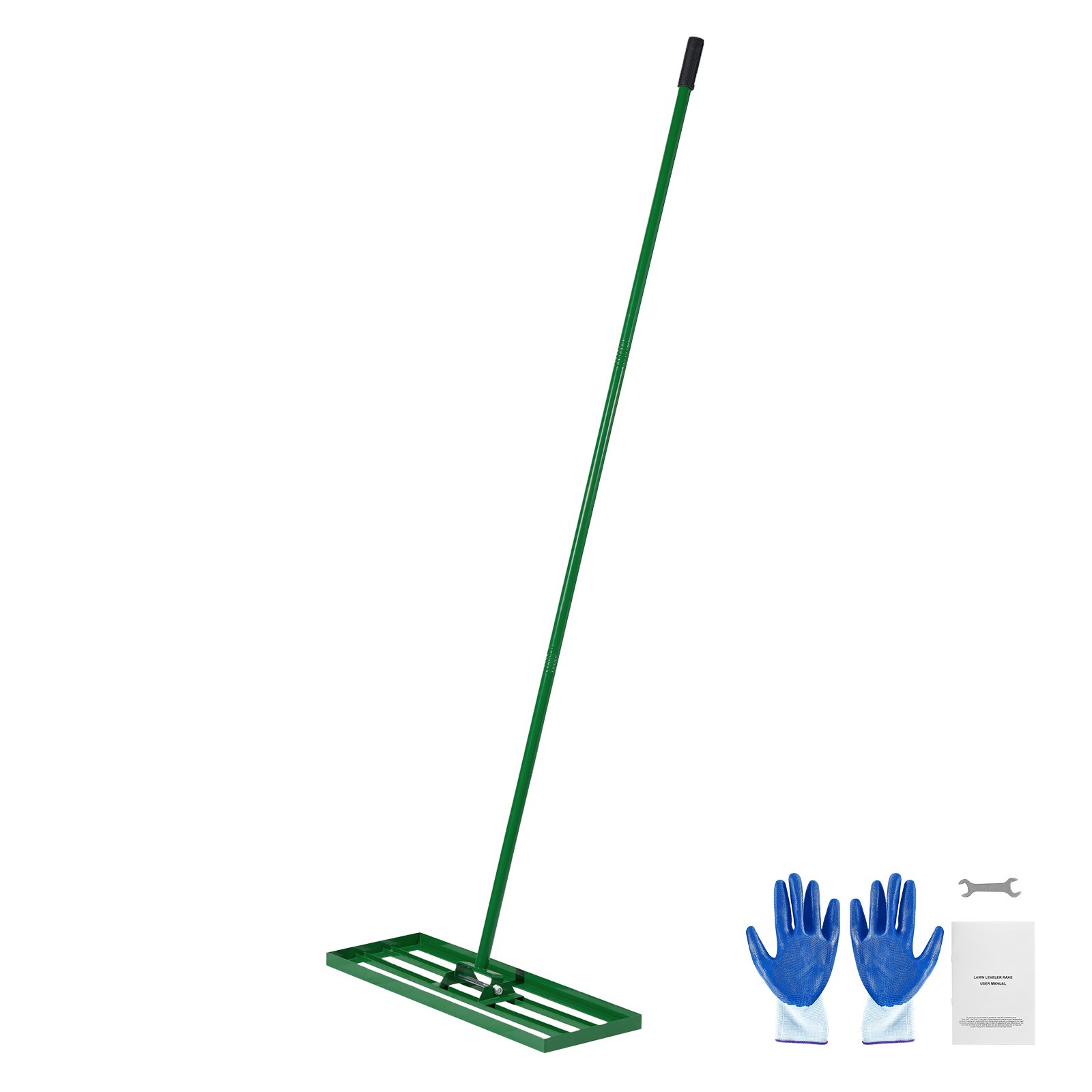 Uimoso Lawn Leveling Rake 30"x10" with 78" Steel Handle for Yard Maintenance