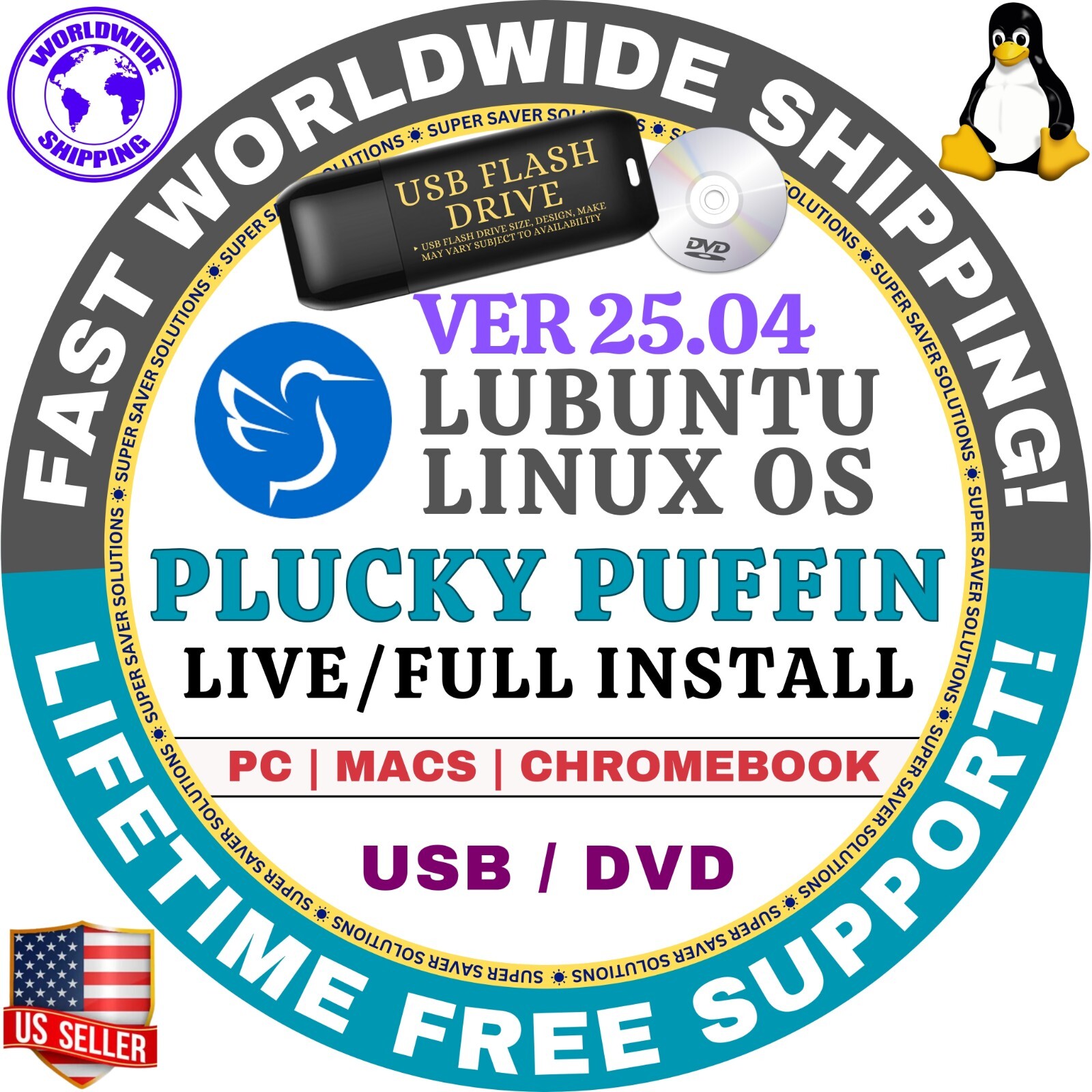 LUBUNTU LINUX OS LATEST 25.04 | 24.04.2 | 24.10 LTS LIVE/INSTALL MAC/PC DVD/USB