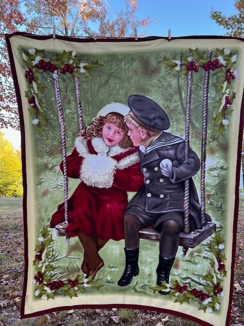 "Winter Love " soft plush throw 50" x 60" blanket