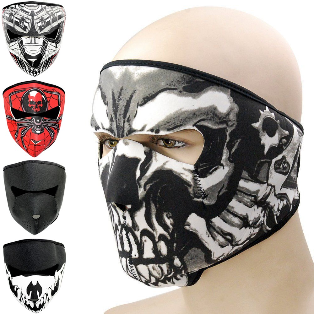 Motorcycle Riding Neoprene Full Face Mask Comfortable Balaclava Skull Ghost Mask