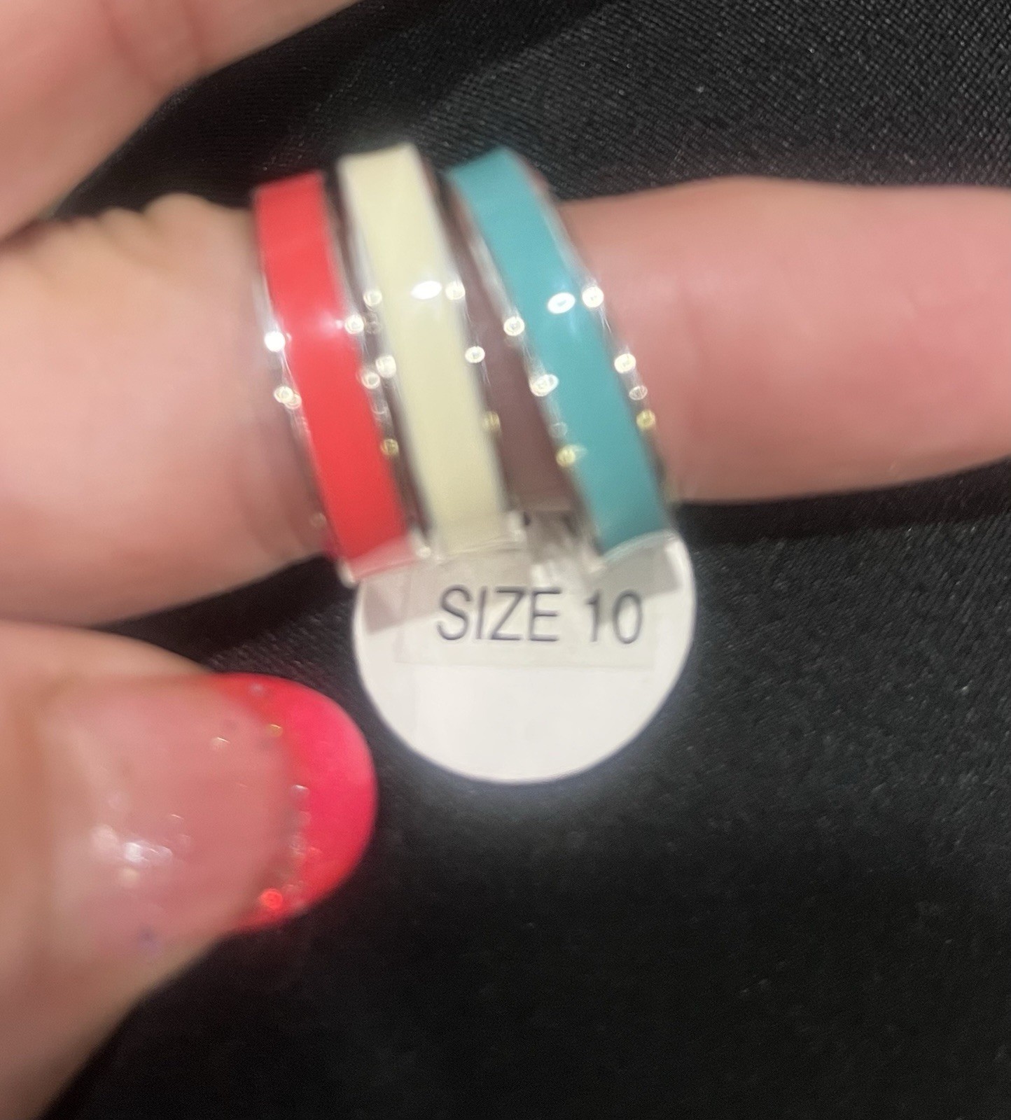 Lia Sophia NWT Enamel Stackable Rings - Set of 3 Fun Colors Size 10