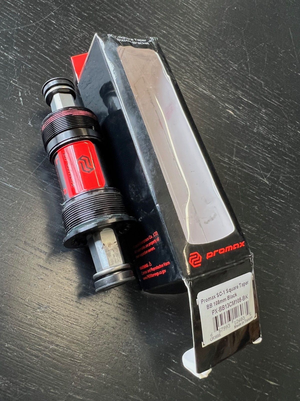 Promax SC-1 Square Tapered Euro Bottom Bracket 108mm Black (New)