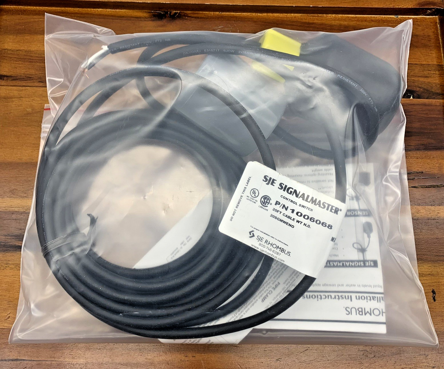 SJE-Rhombus 20SGMWENO SignalMaster Control Switch Normally Open 20' Cord New