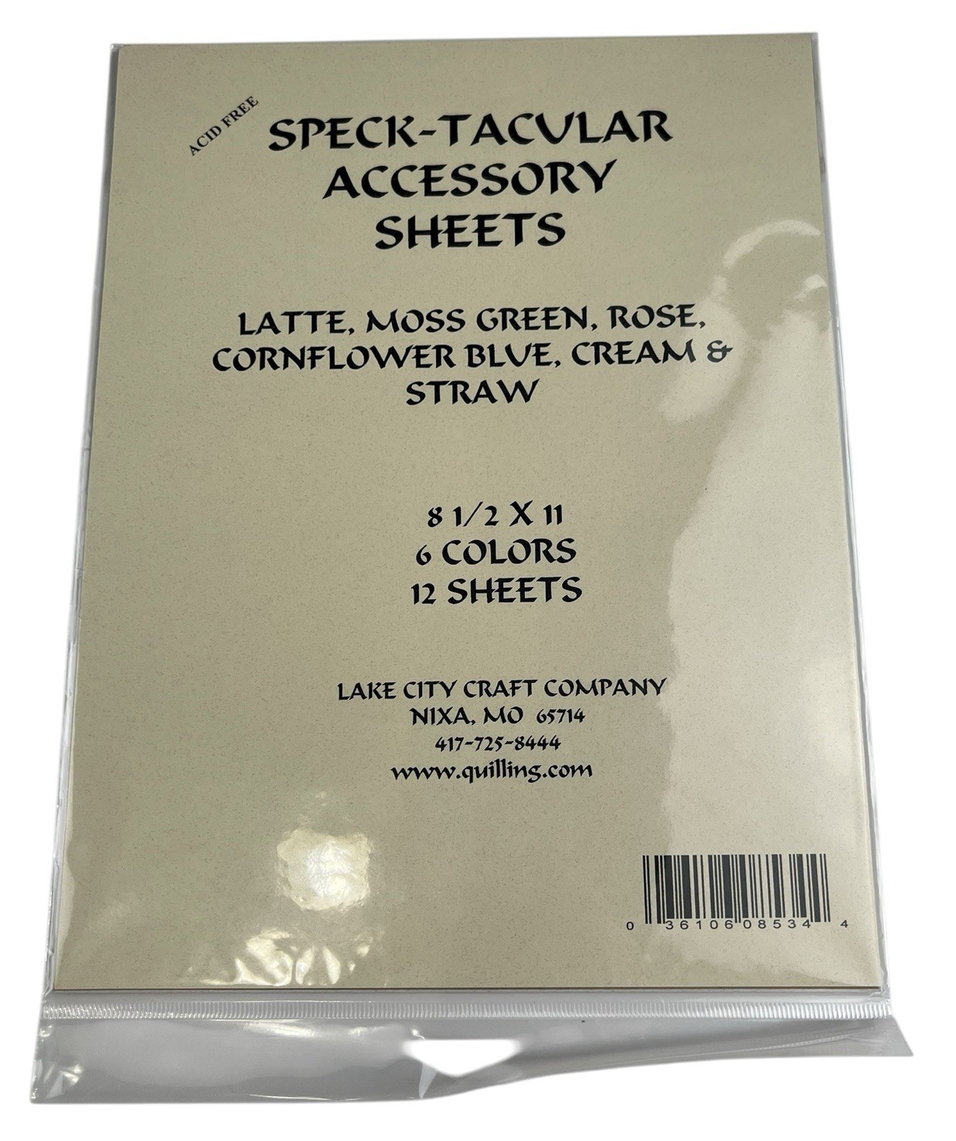 12 Speckled Quilling Accessory Sheets 8.5" X 11" Acid Free Paper 6 Colors USA