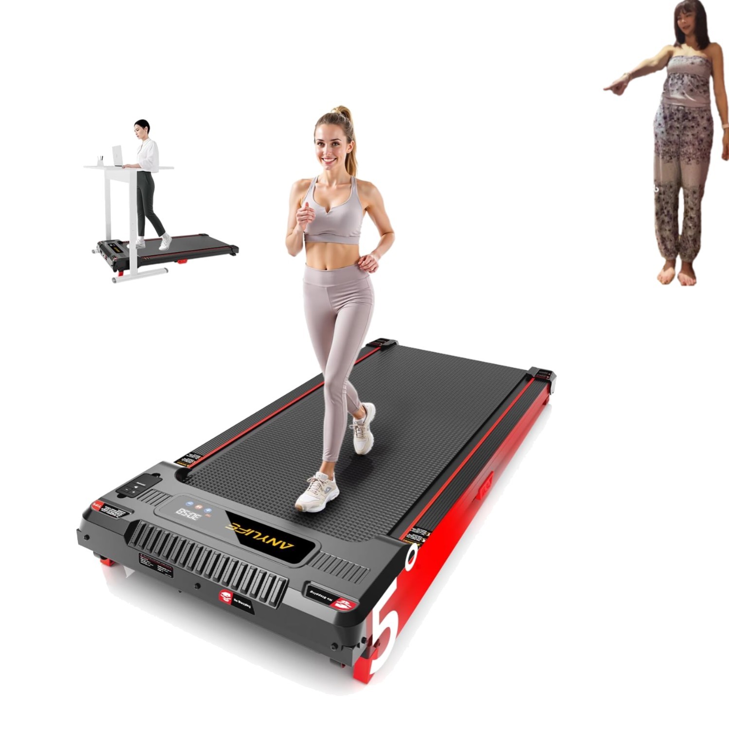 LED Display Walking Treadmill with 5 Incline Levels - Perfect for Fitness Goals