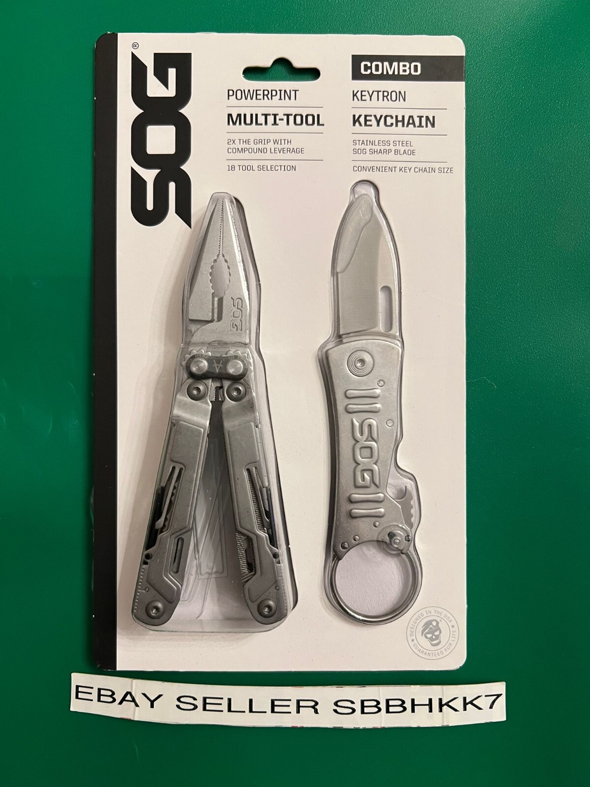 SOG PowerPint Multi-tool And KEYTRON Keychain Knife Combo 18 Tools In 1 New