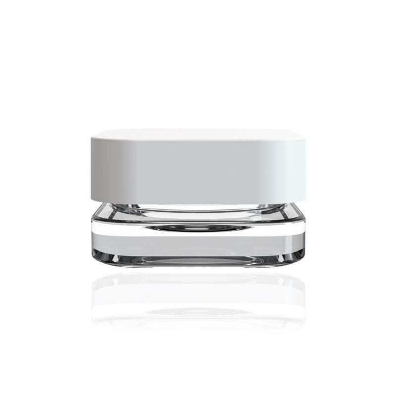 5mL Thick Glass Cube Storage Jars Containers (2 Pack)