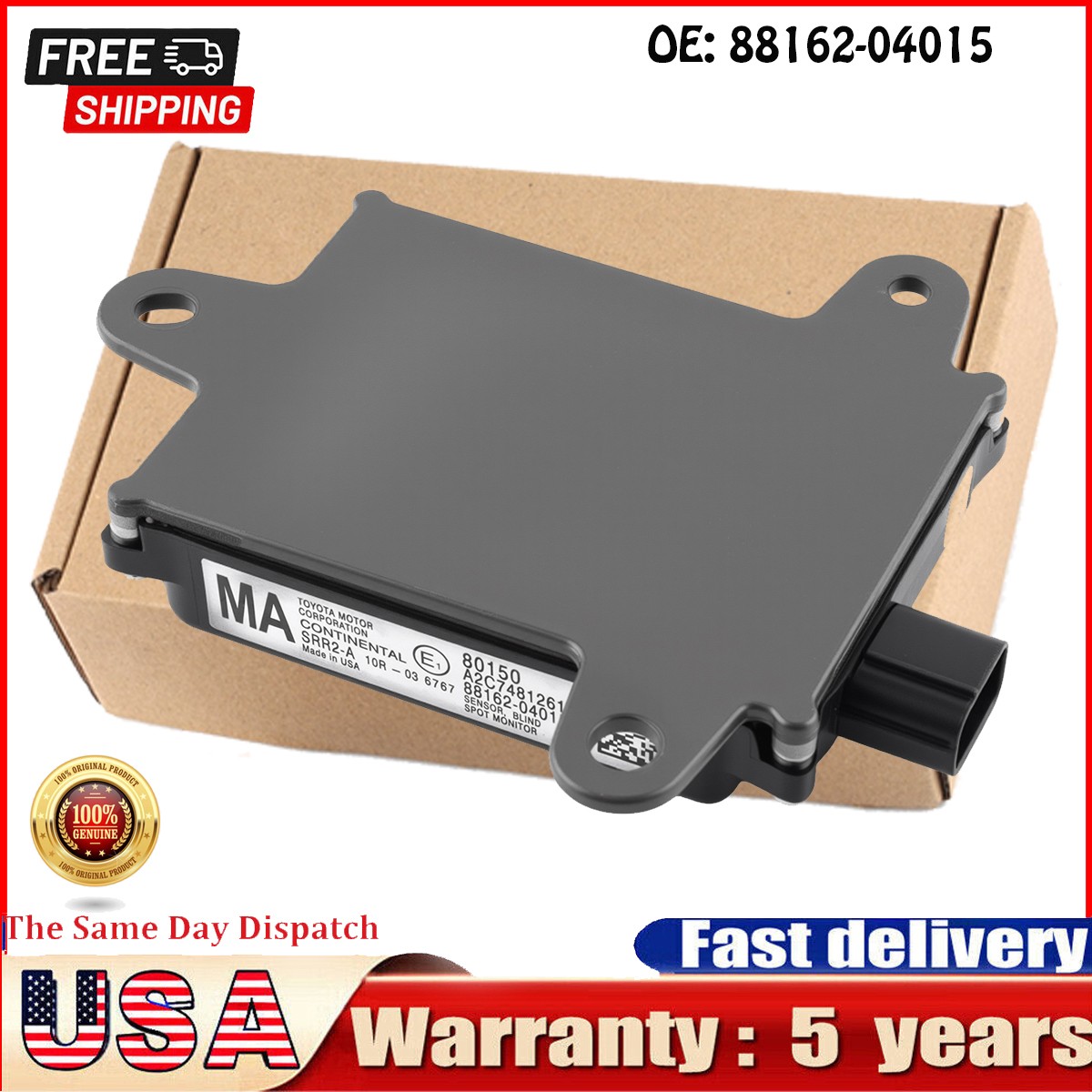 OEM BLIND SPOT RADAR MODULE for 2016-21 Toyota Tacoma 2.7L/3.5L L/R 88162-04015