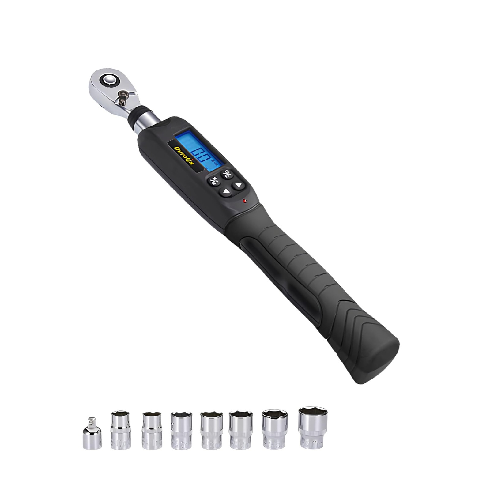 RM601-3S 3/8” (3.7 to 37 ft-lbs.) Digital Torque Wrench Kit with Sockets, Buz...