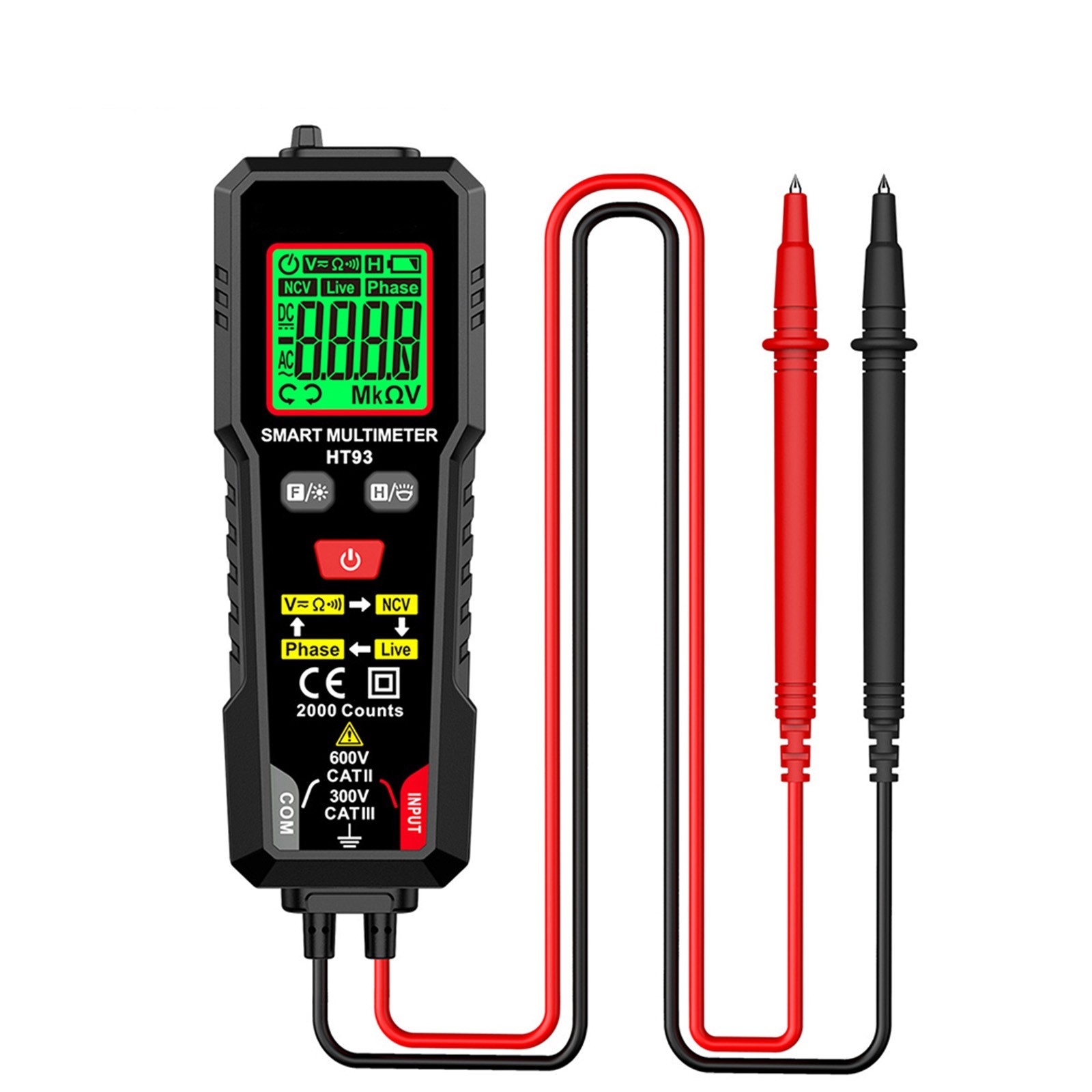 HT93 Multi-function Digital Multimeter Handheld NCV Detection Smart Multimeter