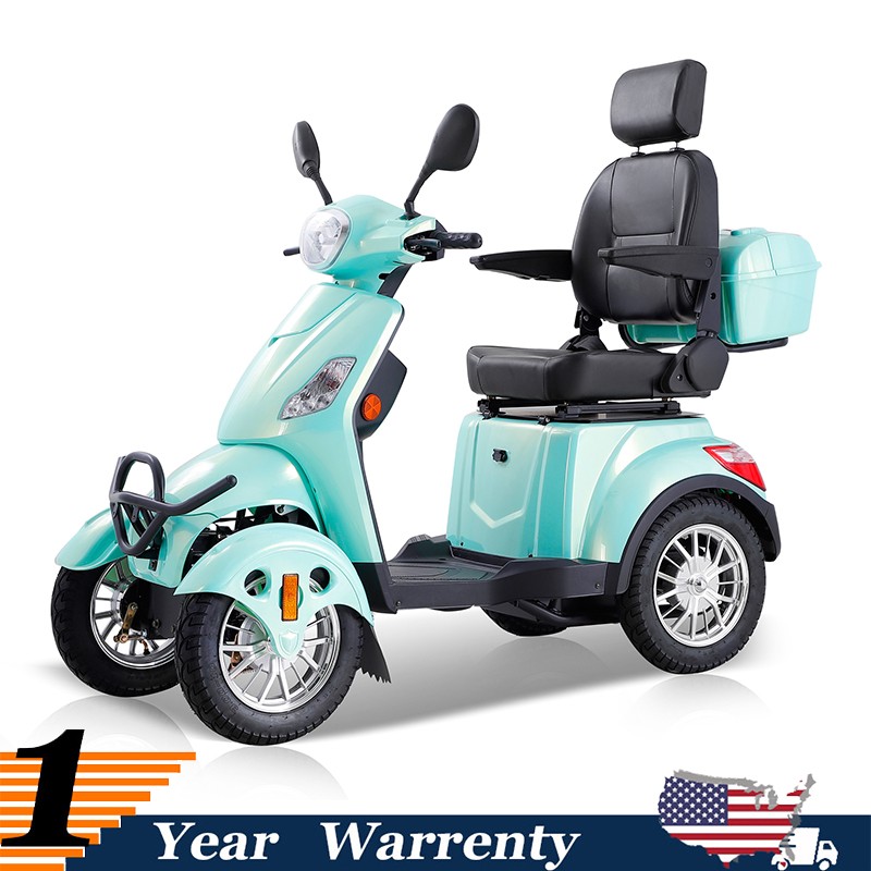 Heavy Duty 4-Wheel Mobility Scooters 31 Miles 3-Speed 800W 500lbs Capacity Green