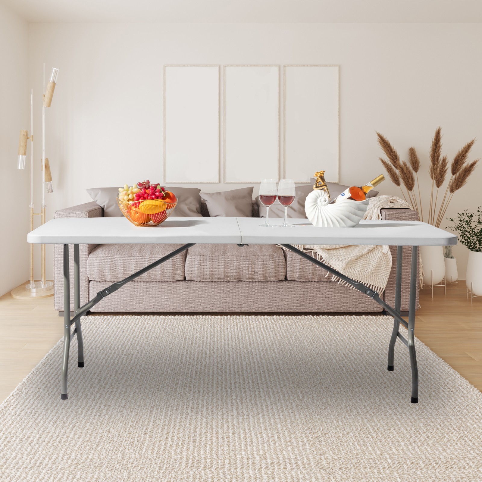 6FT Outdoor Courtyard Foldable Long Table New -