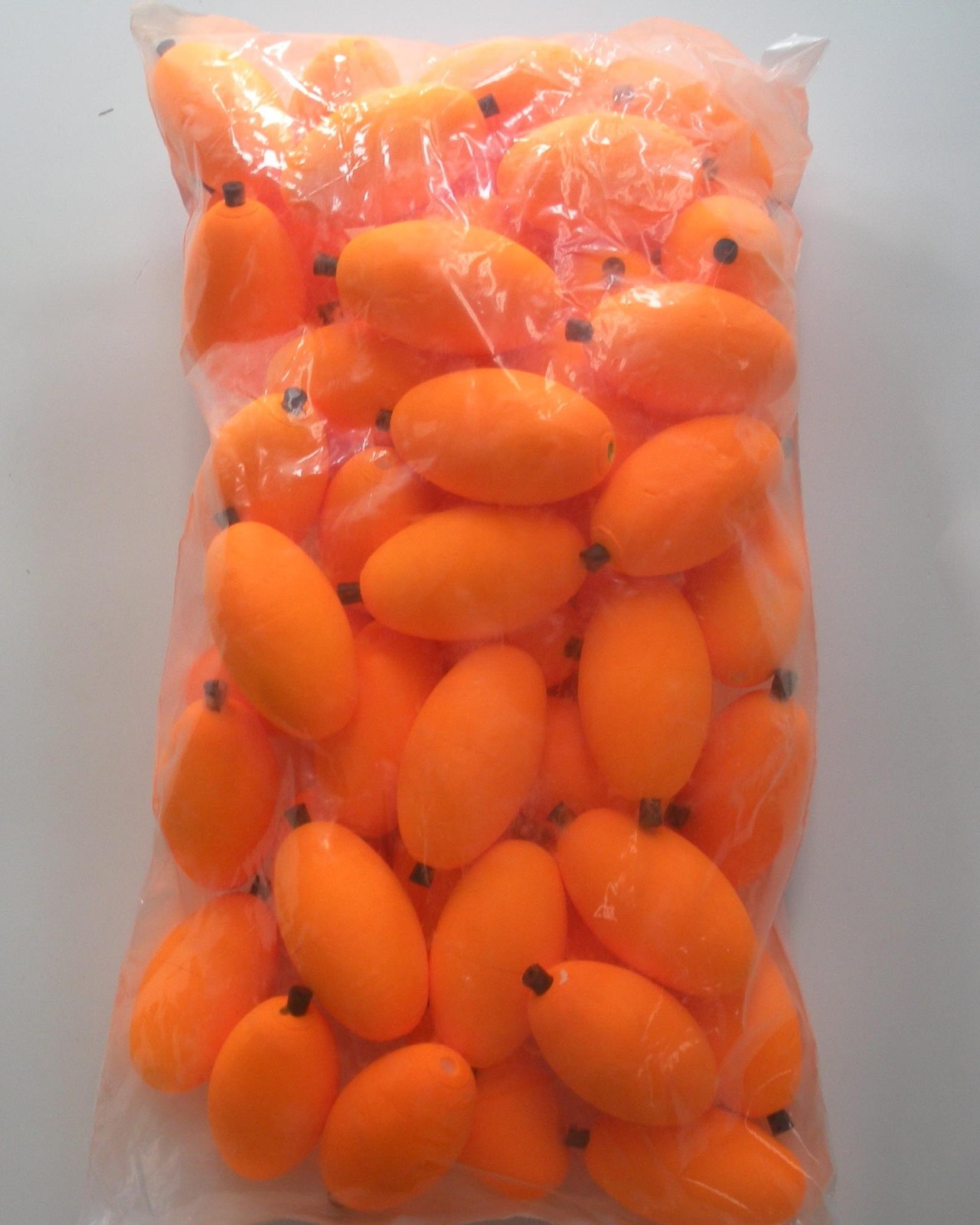 Comal O250-OR Styrofoam Oval Float With Peg Inserted 2.5" Orange Bag of 50