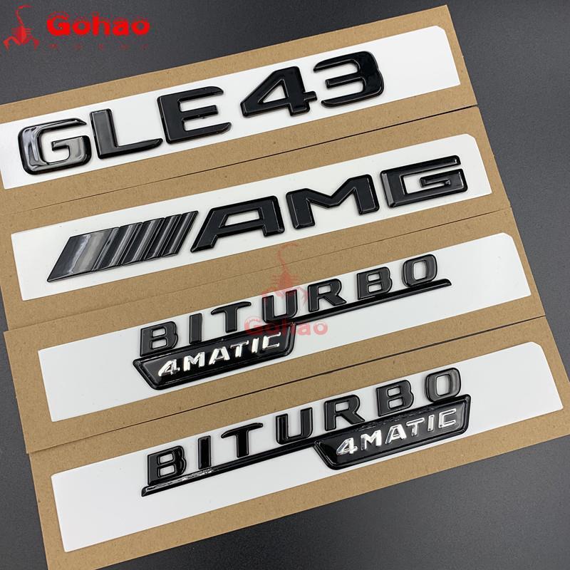 GLE43 BITURBO Set Emblem Ornament Fender Rear Trunk Badge New For GLE 43 SUV Car