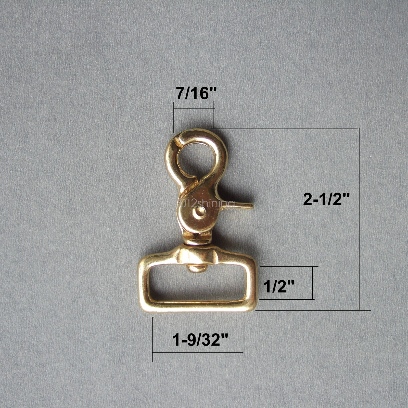 Heavy Duty SOLID BRASS TRIGGER SNAP SWIVEL SQUARE EYE 1-9/32"