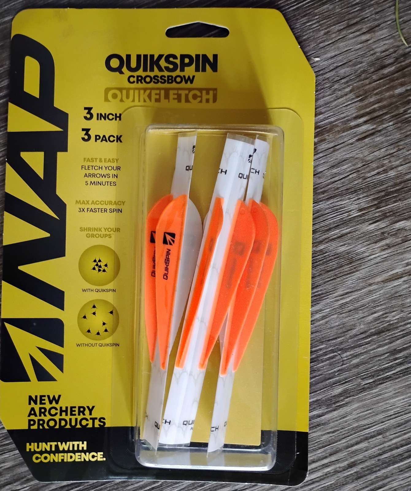 NAP Quikfletch QuikSpin White/Orange 3" Crossbow Fletch Wrapping 3pack