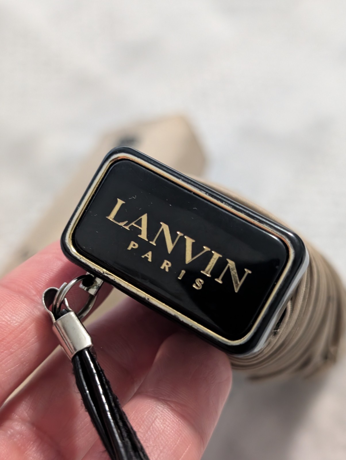Vintage Lanvin Paris Emblem Print Folding Umbrella