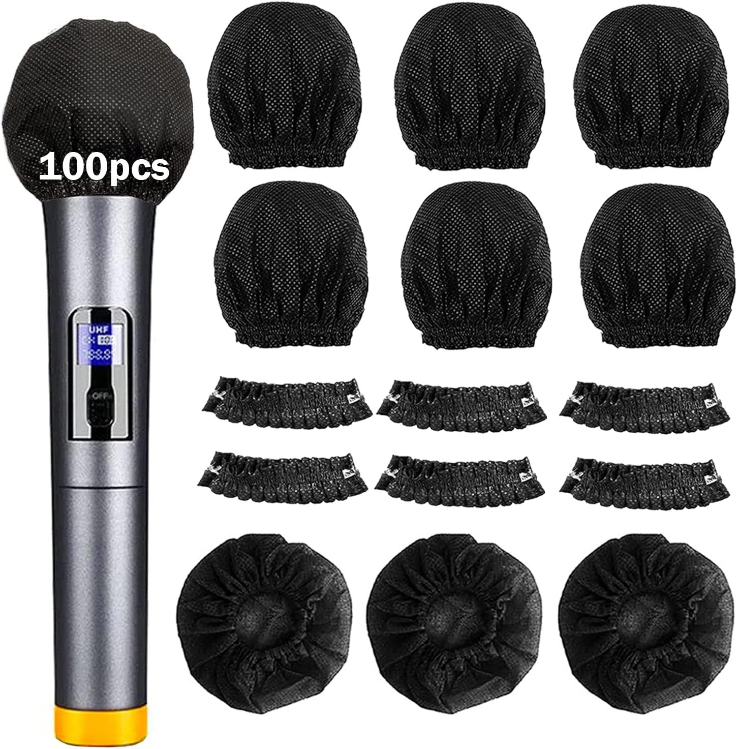 Disposable Microphone Covers 100pcs - Non-Woven, Odor-Free Windscreen