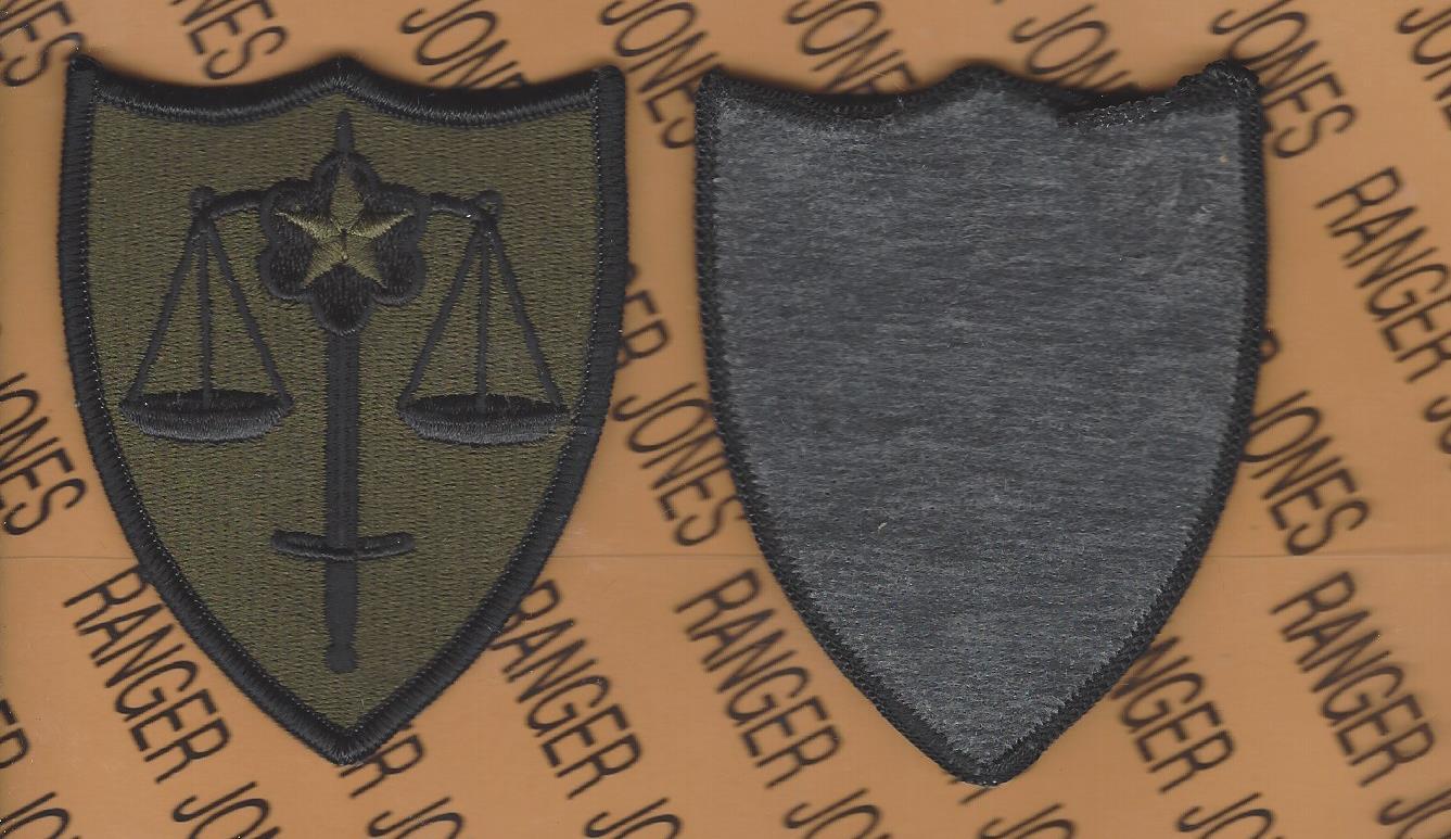 US Army Trial Defense Service ~3.25" OD Green & Black BDU uniform patch m/e